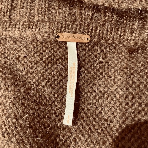 Free People Cozy Brown Mohair Cardigan L - Picture 6 of 6